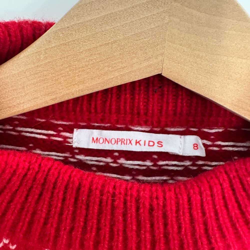 Red Gingerbread Pattern kid Sweater - Picture 2 of 4